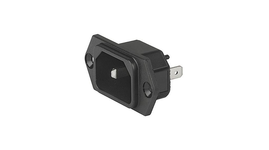 IEC Appliance Inlet, Greenline, Inlet, C18, Screw Mounting, Quick Connect Terminal, 4.8 mm
