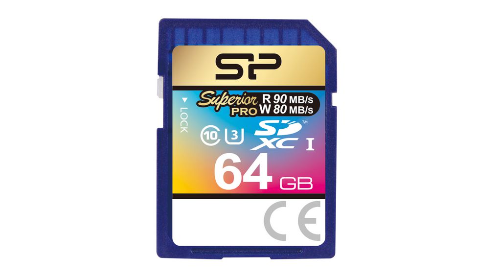 Memory Card, SD, 64GB, 90MB/s, 80MB/s, Blue