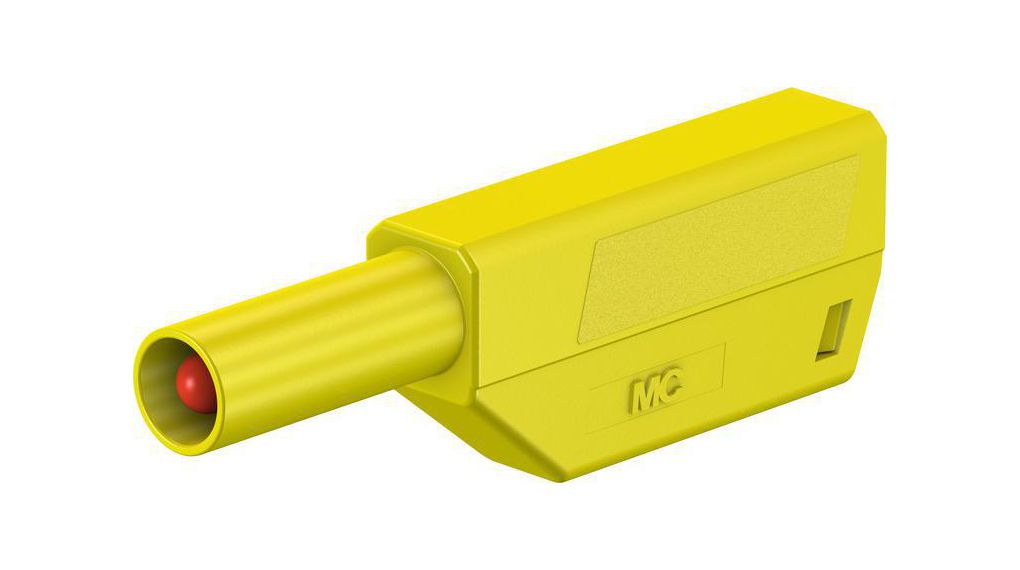 Stackable Banana Plug, Yellow, Nickel-Plated, 1kV, 32A