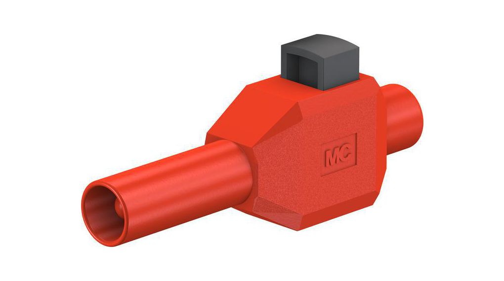 Safety plug, Red, Nickel-Plated, 600V, 10A