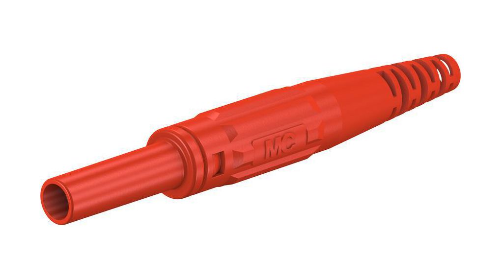 In-Line Safety Socket ø4mm Red 32A 1kV Nickel-Plated
