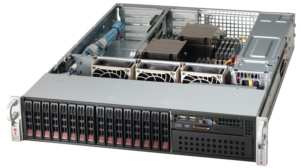 SuperChassis Server Case with Redundant Power Supply, 16x 2.5", 1x 5.25", 920W