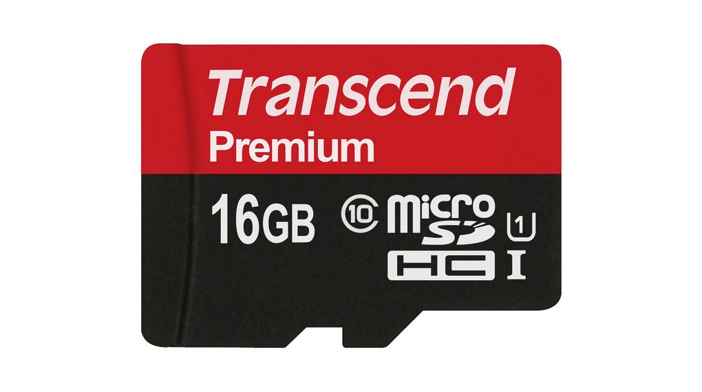 Speicherkarte, microSD, 16GB, 60MB/s, Schwarz / Rot
