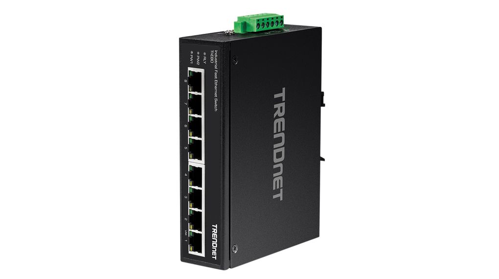 Ethernet-switch, RJ45-portar 8, 100Mbps, Ohanterat