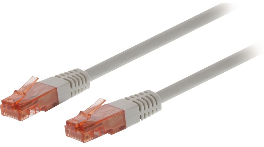 Patch Cable, RJ45 Plug - RJ45 Plug, CAT6, U/UTP, 2m, Grey