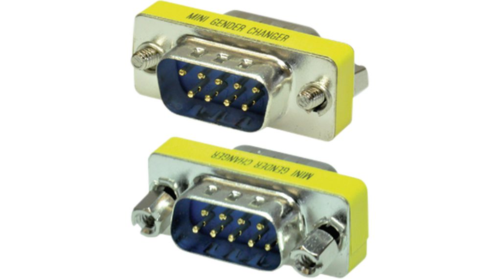 D-Sub-adapter, D-Sub 9-stifts kontakt - D-Sub 9-stifts kontakt