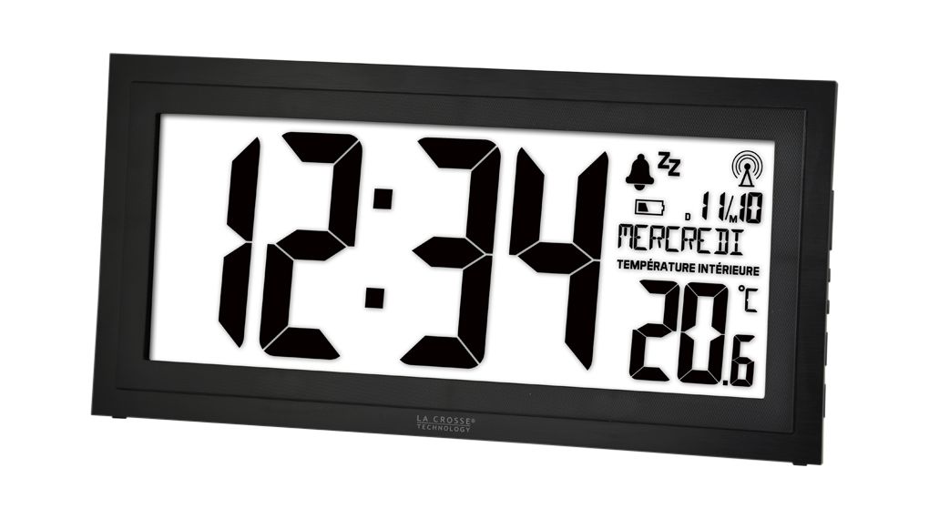 Wall Clock, Digitaal, 3x AA, 1,5 V, Zwart