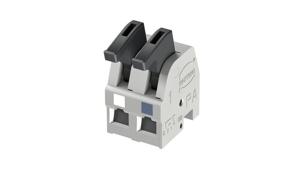 Har-Flexicon Series PCB Terminal Block, 2-Contact, 5 mm Pitch, 1-Row, 5mm Pitch, Spring Clamp Poles