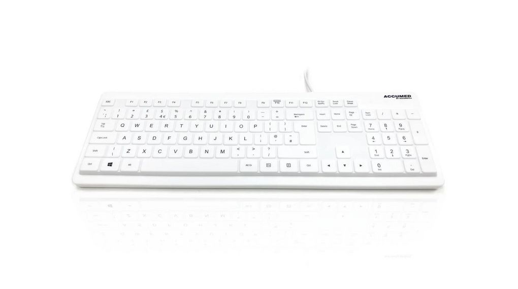 Ceratech KYB-MED-VALUE-UW Wired USB Medical Keyboard, QWERTY (UK), White