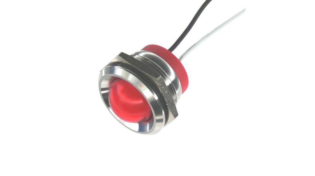 PL22SL Series Stainless Steel Panel LightRed Panel LED, Wire Termination110 V, IP6722 mm