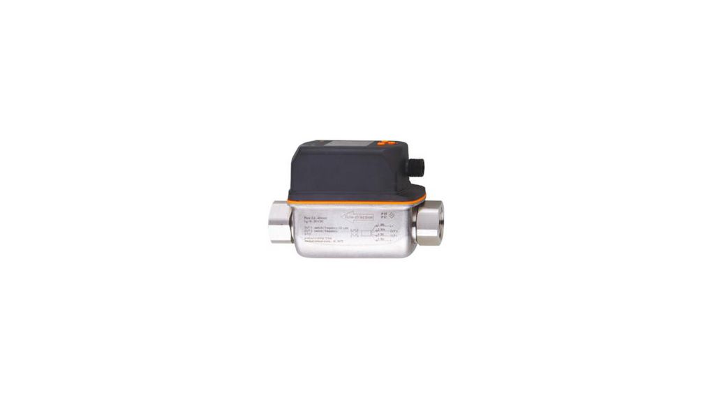 ifm electronic SV Series Flow Sensor for Coolants, Glycol Solutions, Water, 2 l/min Min, 40 L/min Max