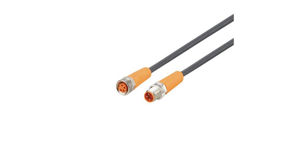 ifm electronic Male 1 way M8 to Female 1 way M8 Sensor Actuator Cable, 0.3 m, Gerade Leiter, 300mm, IP65 / IP67 / IP68 / IP69K, Schwarz