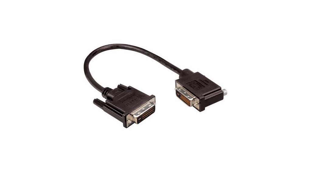 Male DVI-D Dual Link Connector to Cable, 10 ftBlack sheath, 3.05m