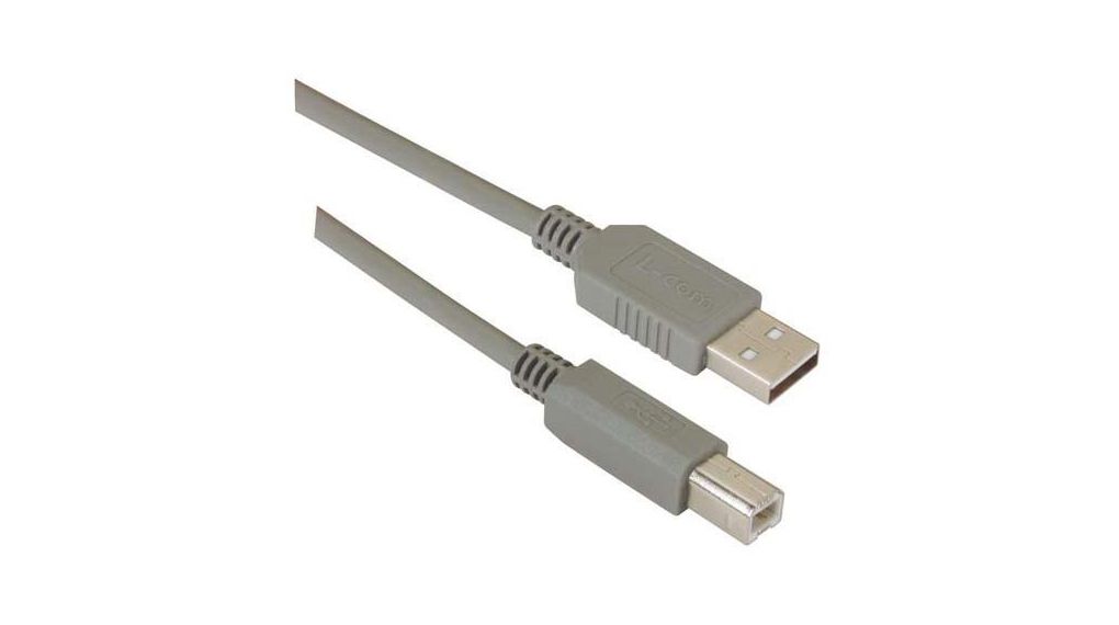 USB 2.0, Male USB Type A Male to Male, 1 m, 1m, USB 2.0, Gris
