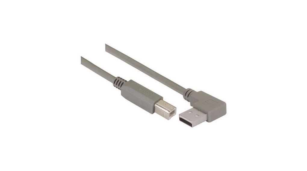 USB 2.0, Male USB Type A Male to Male, 300 mm, 300mm, USB 2.0, Grau