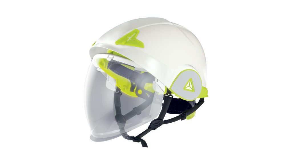 Delta Plus ONYX 2 White Safety Helmet with Chin Strap, AdjustableVentilated