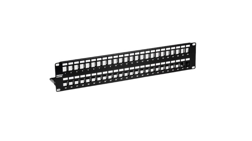 Trendnet TC Series 48 Port Patch Panel Shielded 86 mm Black