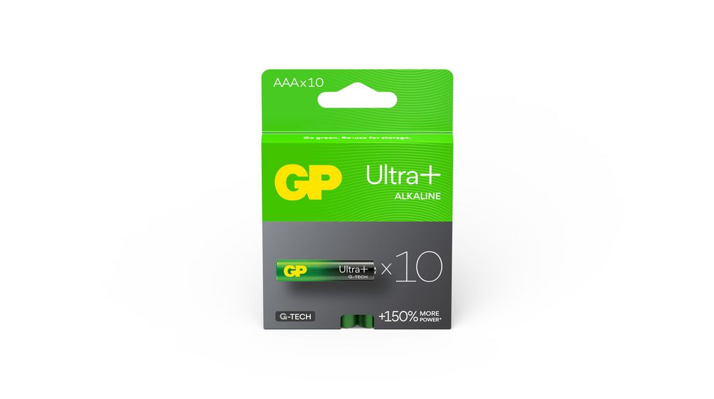Ultra Plus Alkaline Manganese Dioxide AAA Battery 1.5 V, Alkaline Manganese Dioxide, AAA, 1.5V, Pack of 10 pieces