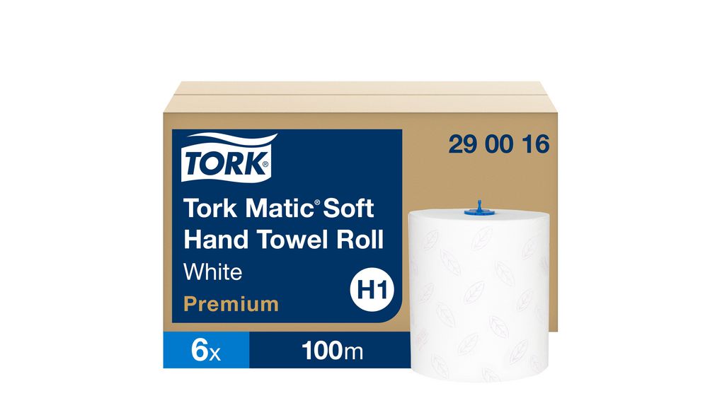 Tork Matic Rolled White Paper Towel, 190 x 190mm, 2-Ply, 408 Sheets 6 ST
