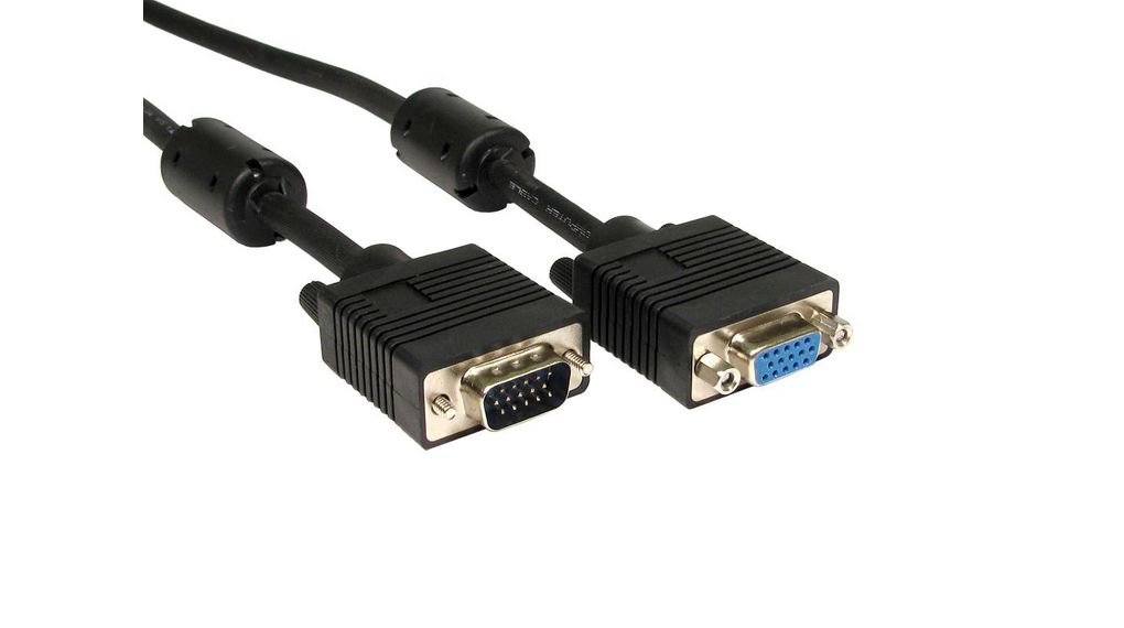 Male VGA to Female VGA Cable, 7m Black
