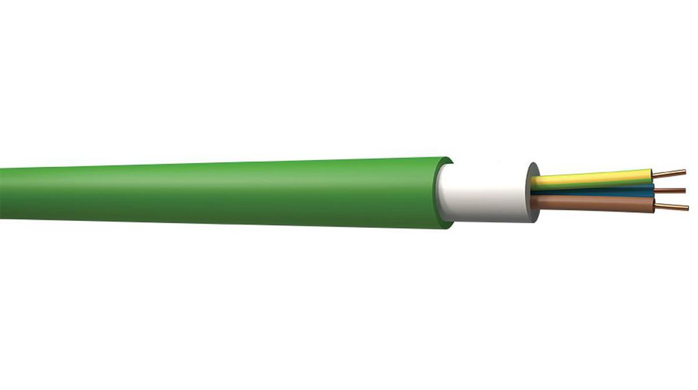 FR-N1X1G1 2.5 mm² 3 Core Power Cable, Green Low Smoke Zero Halogen (LSZH), 100m