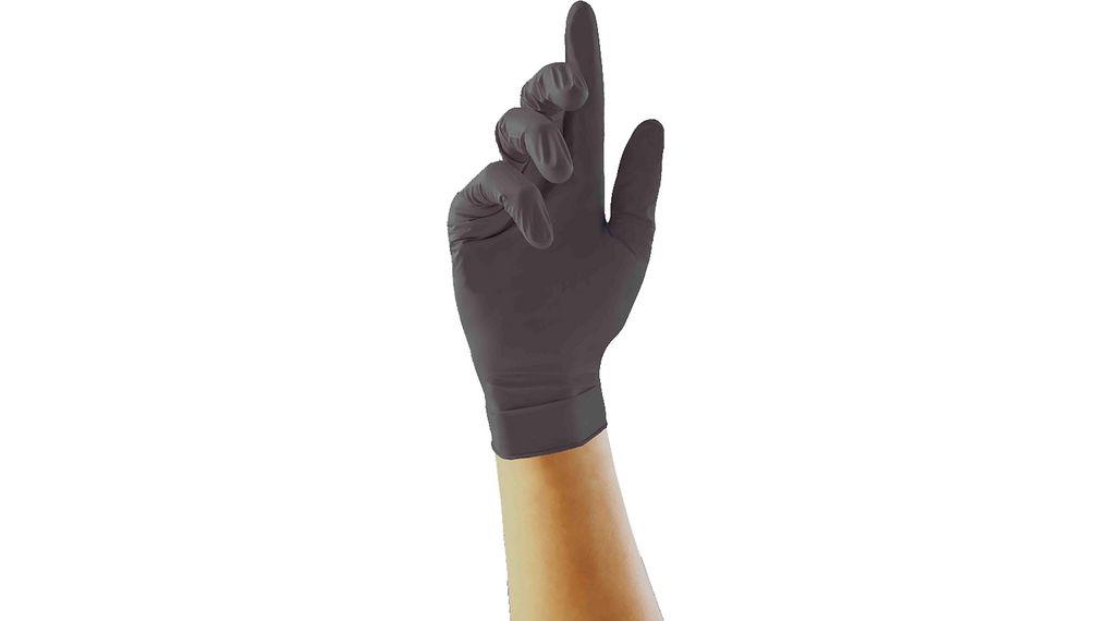 Unigloves Pearl Black Powder-Free Nitrile Disposable Gloves, Size 10, XL, 100 per Pack, Nitrile, 240mm, Lot de 100 pièces
