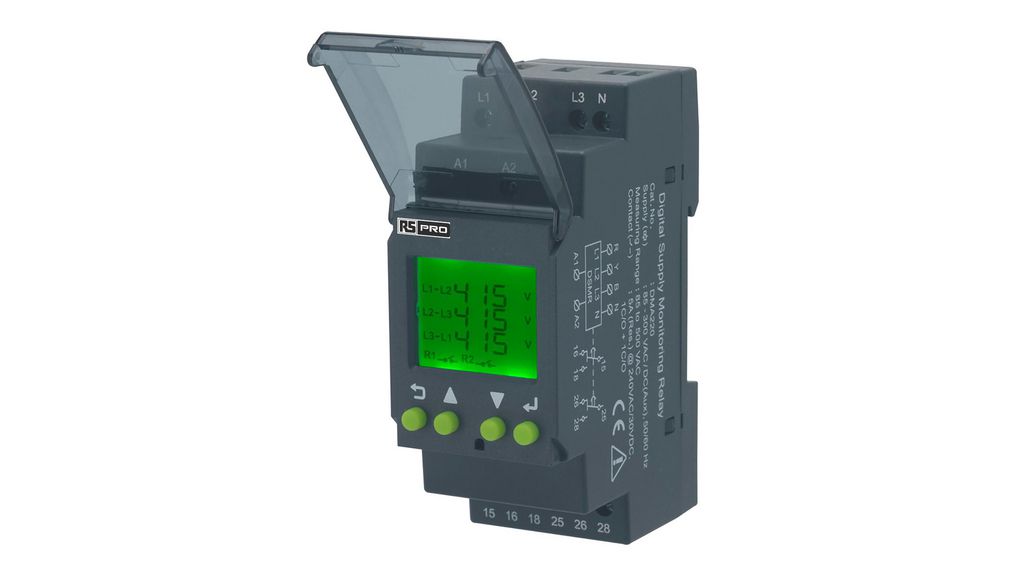 Relay Module Elfa 2237790 | RS PRO Voltage Monitoring Relay, 3 Phase, DPDT, DIN Rail ...
