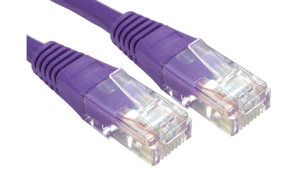 7m Cat6, Purple RJ45 to Male RJ45 Male, U/UTP Unshielded, Terminated PVC Sheath