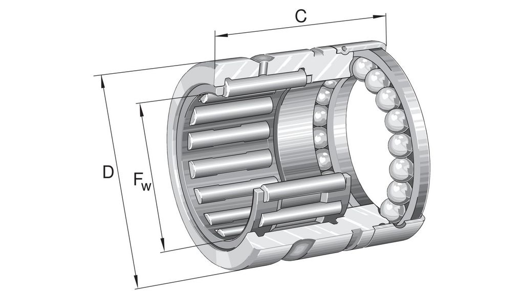 INA NX12-Z-XL 12 mm I.D Roller Bearing Needle, 21 mm O.D