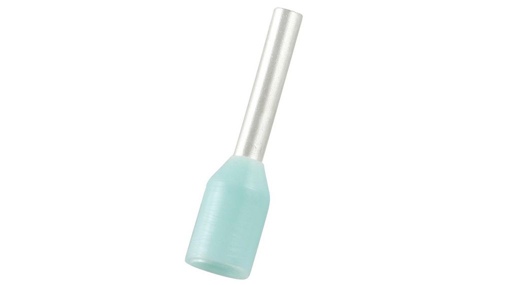 Insulated Bootlace Ferrule, 6mm Pin Length, 0.8mm Pin Diameter, 0.34mm² Wire Size, Turquoise 1000 ST