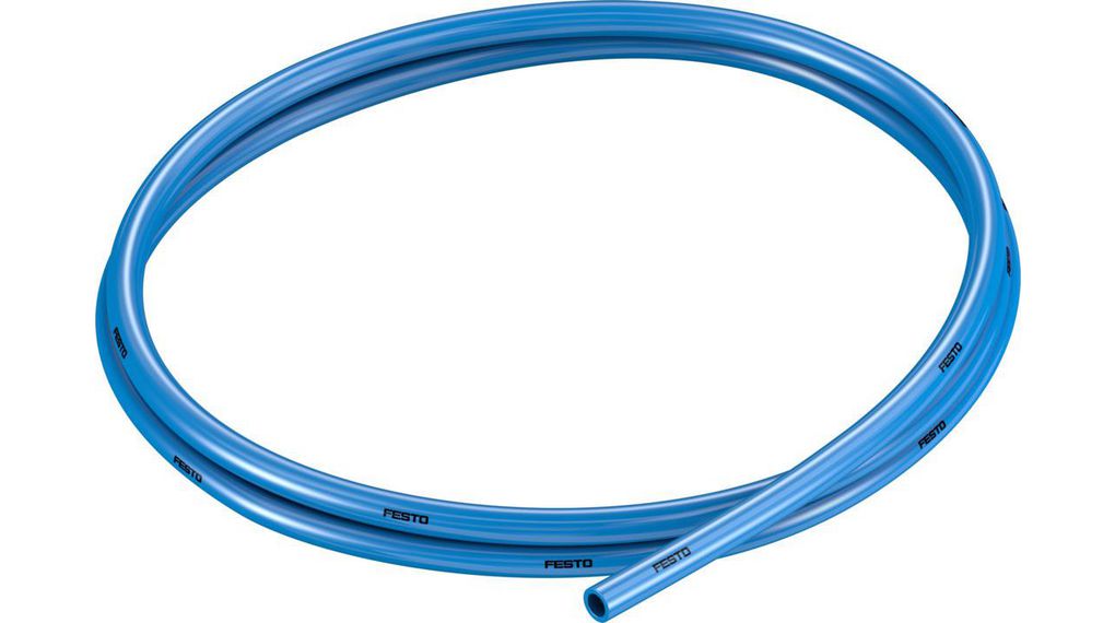 Tubing, 4mm, 6mm, Polyuréthane / Elastomère thermoplastique (TPE), Bleu, 50m