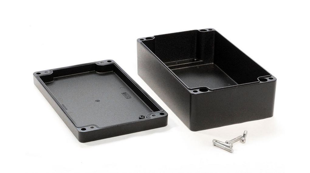 Hammond 1590Z Series Grey Aluminium Enclosure, IP68, Flanged, Grey Lid, 260 x 160 x 90mm 90x160mm