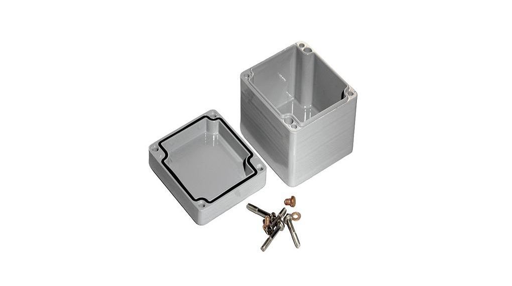 Hammond 1590Z Series Grey Die Cast Aluminium Alloy Enclosure, IP68, Flanged, Grey Lid, 75 x 80 x 52mm 80x52mm