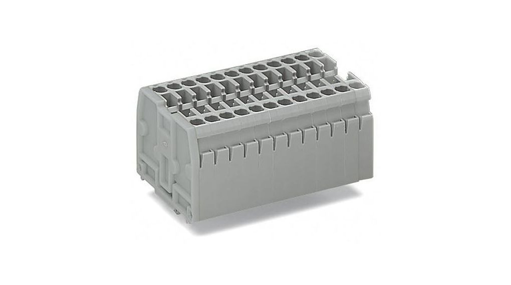 WAGO, No 869-153 869 Series Terminal Strip Grey, 2.5 mm², 1-Level, NoCage Clamp Pole, 500V
