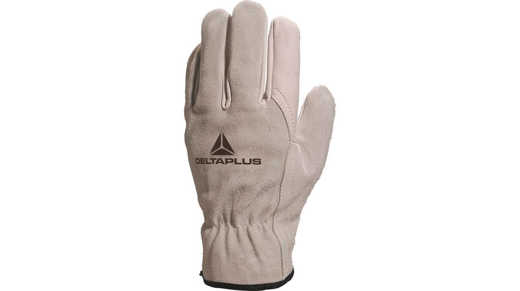 Delta Plus FCN29 Grey Leather Abrasion Resistant, Cut Resistant, Tear Resistant Work Gloves, Size 10, Pack of 12 pairs