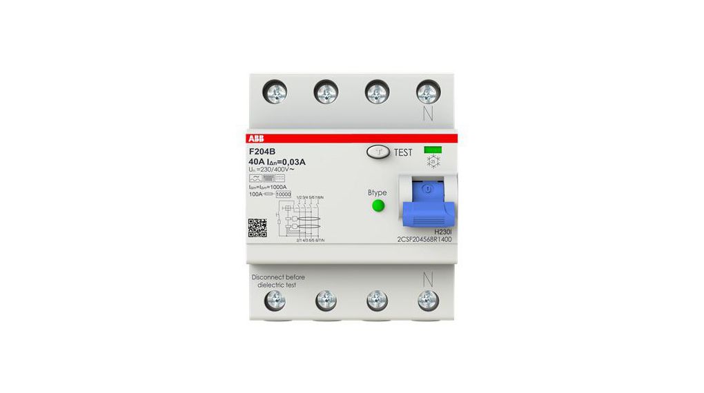 RCCB, B, 40A, IP2X / IP4X / IPXXB