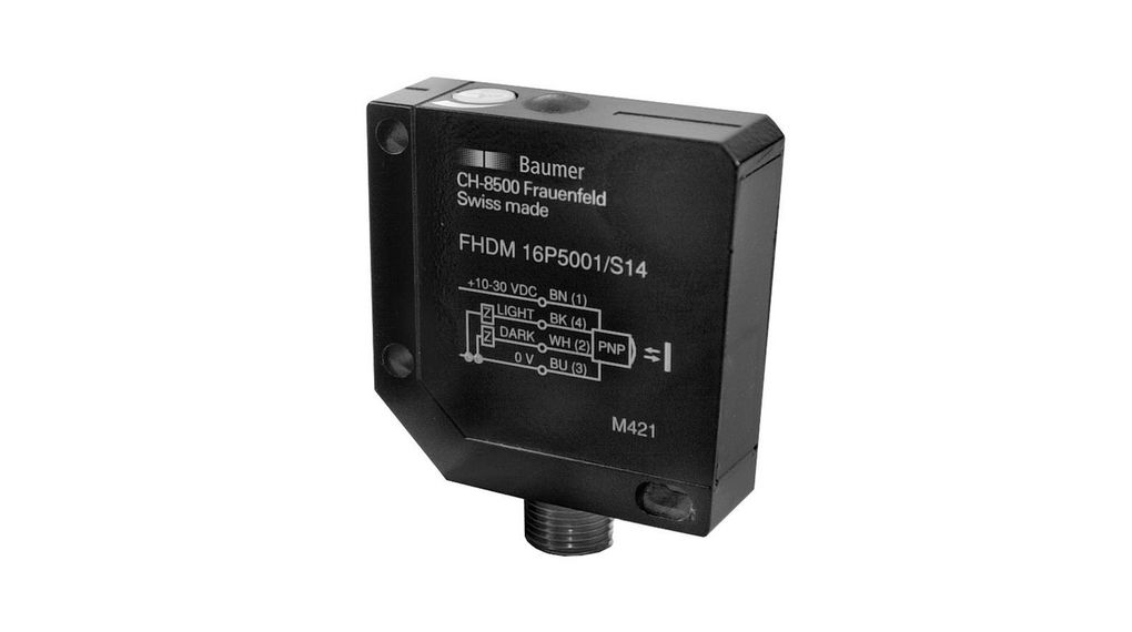 Sensore fotoelettrico PNP 450mm 1ms 30V 200mA IP67 FHDM