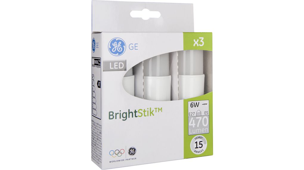 LED BRIGHT STIK E27 | GE LED Bulb 10W 230V 4000K 810lm E27 116mm | Distrelec International