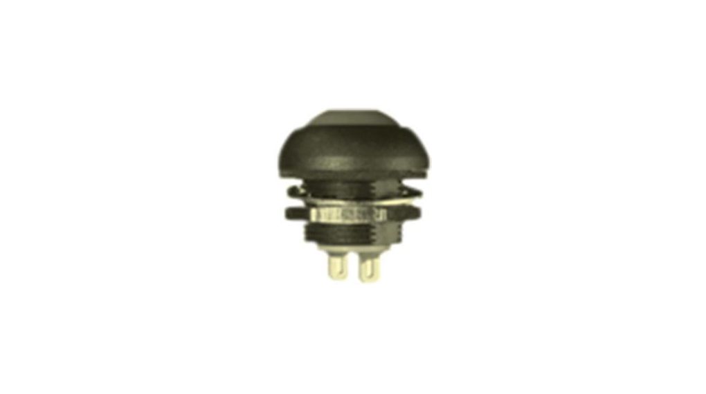 Pushbutton Switch OFF-(ON) SPST Panel Mount Black / Green