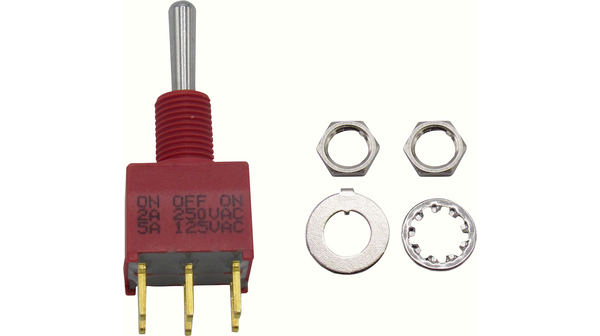 Miniature Toggle Switch ON-OFF-ON 2 A / 5 A IP67