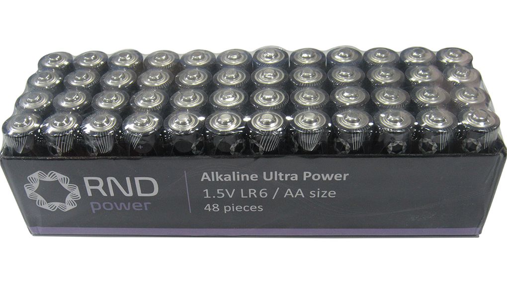 Piles primaires, Alcaline, AA, 1.5V, Ultra Power, Lot de 48 pièces