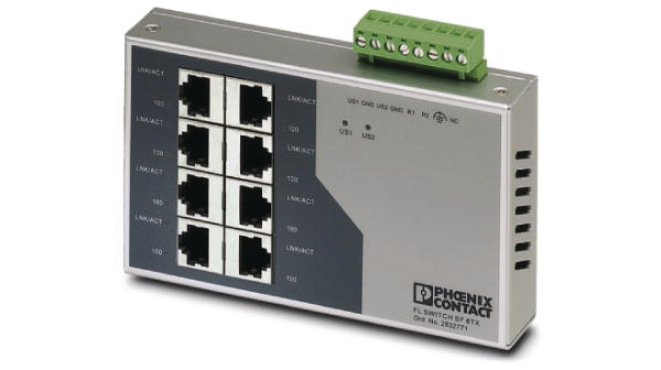 Industrial Ethernet switch, RJ45-Anschlüsse 8, 100Mbps, Unmanaged