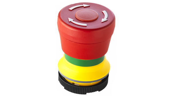 Emergency stop pushbutton, red lens Mushroom Form / 22 mm Red / Neutral White RAFIX 22 FS+