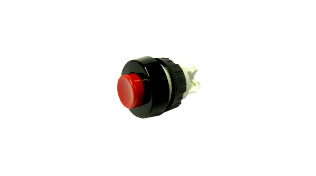 Pushbutton Switch Momentary Function 1NC Panel Mount Black / Red