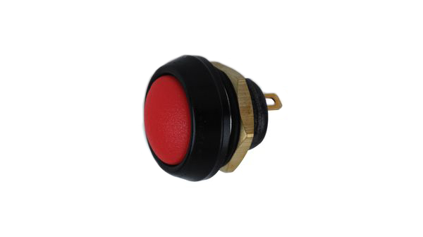Pushbutton Switch OFF-(ON) Panel Mount Black / Red