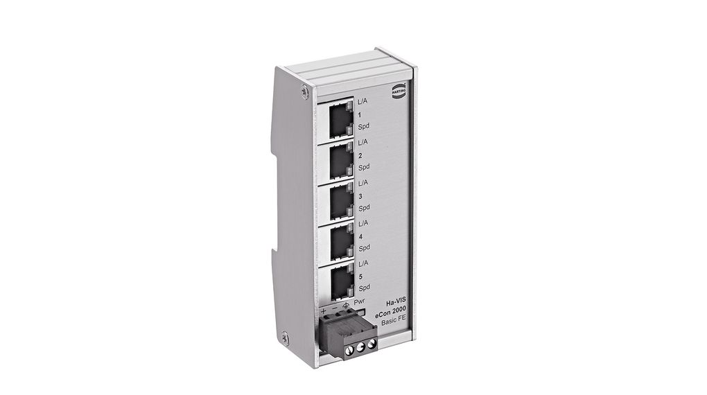 Ethernet-switch, RJ45-porte 5, 100Mbps, Ikke-styret