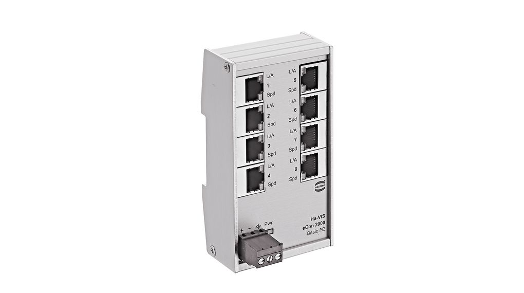 Ethernet Switch, RJ45 Ports 8, 100Mbps, Unmanaged