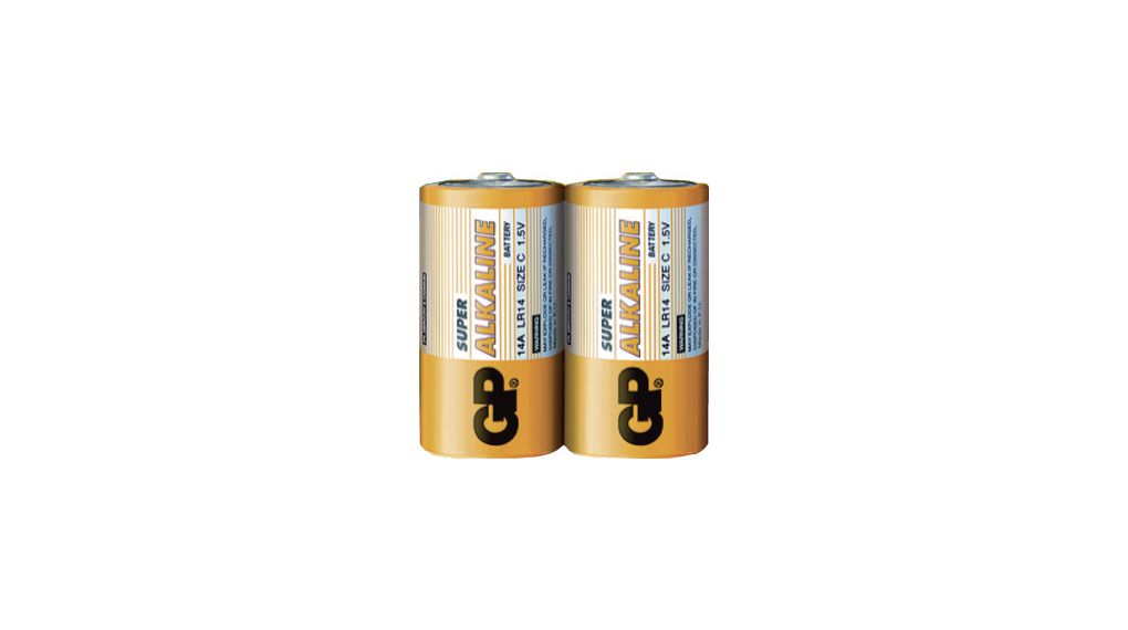 Primary Battery, Alkaline, C, 1.5V, Super, Pack of 2 pieces