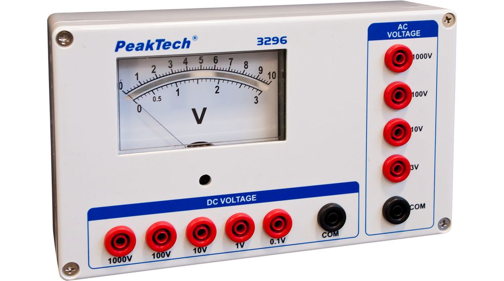 Analoge voltmeter, AC: 3 V ... 1 kV / DC: 100 mV ... 1 kV