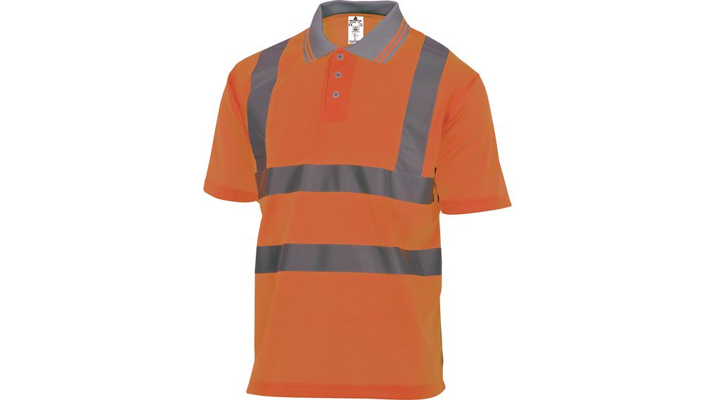 Warn-Polo-Shirt, XL, Polyester, Orange fluoreszierend